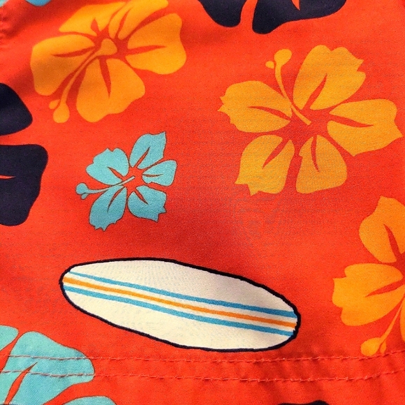 Orange floral mesh lined swim trunks - Picture 3 of 3